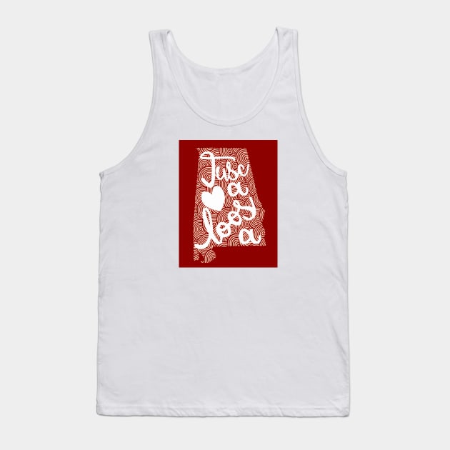 Tuscaloosa Alabama Map Crimson Tide Tank Top by candhdesigns